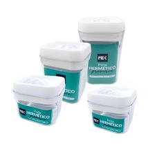 Kit 4 Potes Herméticos 2270 ml Fechamento com Mola MEK