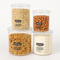 Kit 4 Potes Herméticos de Plástico Com Tampa Empilháveis, Organizadores Multiuso, Ideal para Cozinha, Alimentos, Mantimentos, Frutas - Top Rio