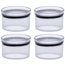 Kit 4 Potes Herméticos Lumini Empalhável Redondo 480ML 1164 Paramount
