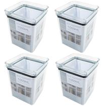 Kit 4 Potes Herméticos Lumini Quadrado 1,000 ML 1162 Paramount