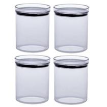 Kit 4 Potes Herméticos Lumini Redondo Com Tampa 1,000 ML 1165 Paramount Kit 4 Potes Herméticos Lumini Redondo Com Tampa 1,000 ML 1165 Paramount