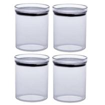 Kit 4 Potes Herméticos Lumini Redondo Com Tampa 1,000 ML 1165 Paramount