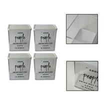 Kit 4 Potes Herméticos Organizadores Alimentos Sabão 615ml