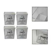 Kit 4 Potes Herméticos Organizadores Alimentos Sabão 615Ml