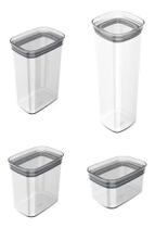 Kit 4 Potes Herméticos Porta Alimentos Mantimentos Com Tampa