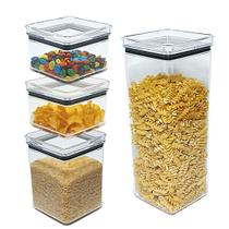 KIT 4 Potes Herméticos Quadrados 480/1000/2200ml Paramount