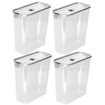 Kit 4 Potes Herméticos Slim 3.390 ML Multiuso 23x10Cm