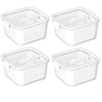 Kit 4 Potes Herméticos Slim Multiuso 1.360 ML Branco