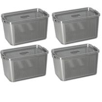 Kit 4 Potes Herméticos Slim Multiuso 4.470 ML Cinza