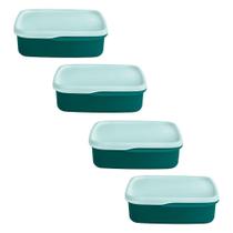 Kit 4 Potes Herméticos Tupperware Basic Line com Divisória 550ml Kit 4 Potes Herméticos Tupperware Basic Line com Divisória 550ml