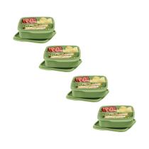 Kit 4 Potes Herméticos Tupperware Basic Line Divisória Verde 550ml