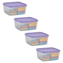 Kit 4 Potes Herméticos Tupperware Basic Line Transparente 500ml Kit 4 Potes Herméticos Tupperware Basic Line Transparente 500ml