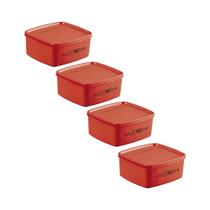 Kit 4 Potes Herméticos Tupperware Jeitosinho Molho de Tomate 400ml
