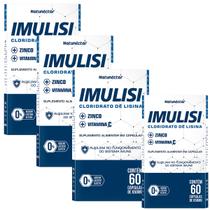 Kit 4 Potes Imulisi Original Suplemento Alimentar Natural 100% Puro Cloridrato de Lisina Vitamina C Zinco 240 Cápsulas Natunéctar