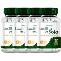 Kit 4 Potes Lecitina de Soja Suplemento Natural 100% Puro Original Natunéctar 240 Capsulas
