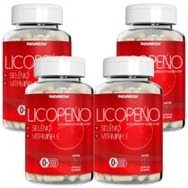 Kit 4 Potes Licopeno Suplemento Alimentar Natural Extrato Seco Vitamina Selênio Frascos 240 Cápsulas Natunéctar Original