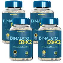 Kit 4 Potes Magnésio Dimalato Vitaminas D3 + K2 Suplemento Alimentar Natural 240 Cápsulas 100% Puro Original Concentrado Natunéctar - Natunectar