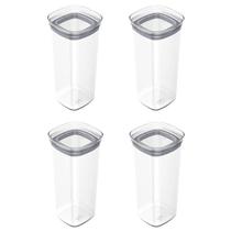 Kit 4 Potes Mantimentos Block 1,5l Natural Martiplast Ou Kit 4 Potes Mantimentos Block 1,5l Natural Martiplast Ou