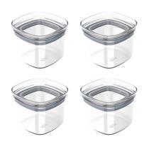 Kit 4 Potes Mantimentos Block 450ml Natural Martiplast Ou Kit 4 Potes Mantimentos Block 450ml Natural Martiplast Ou