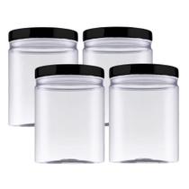 Kit 4 Potes Mantimentos Plastico Clássico Slim 1 Litro Multiuso - Kit 4 Potes Mantimentos Plastico Clássico Slim 1 Litro Multiuso -