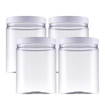 Kit 4 Potes Mantimentos Plastico Clássico Slim 1 Litro Multiuso -