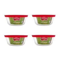 Kit 4 Potes Marmita Redondo Vidro Marinex 600ml Tampa Nadir