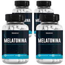 Kit 4 Potes Melatonina natural pura vitamina 240 Capsulas 500mg sem sabor sem açúcar zero lactose