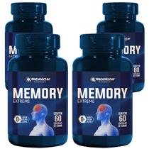 Kit 4 Potes Memory Extreme Suplemento Alimentar Natural Original Natunectar 240 Cápsulas