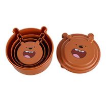 Kit 4 Potes Miniso We Bare Bears Urso Sem Curso Pardo