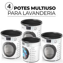 Kit 4 Potes Multiuso Para Lavanderia 1,6kg Personalizado 2100ml 17cm x 13cm Kit 4 Potes Multiuso Para Lavanderia 1,6kg Personalizado 2100ml 17cm x 13cm