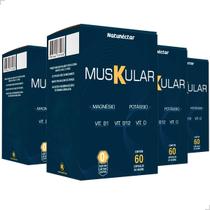 Kit 4 Potes Muskular Suplemento Alimentar Natural 100% Pura Natunectar 240 Capsulas Vitaminas - Natunéctar