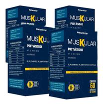 Kit 4 Potes Muskular Suplemento Alimentar Natural 100% Pura Natunectar 240 Capsulas Vitaminas
