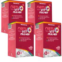 Kit 4 Potes Natuvit Mulher Polivitamínicos e Polimineral Suplemento Multivitamínico Vitaminas e Minerais Feminino Natural Natunectar 240 Capsulas Kit 4 Potes Natuvit Mulher Polivitamínicos e Polimineral Suplemento Multivitamínico Vitaminas e Minerais Feminino Natural Natunectar 240 Capsulas