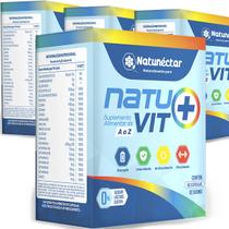 Kit 4 Potes Natuvit+ Suplemento Alimentar Original Natunectar Vitamina A B6 B12 C D E K Natural 100% 240 Capsulas