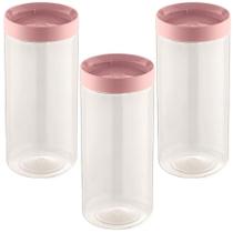 Kit 4 Potes Organizador Conecta 1200Ml Uz403 Rosa Uz