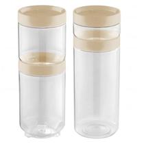 Kit 4 Potes Organizadores Com tampa Conecta Gira e Trava