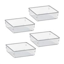 Kit 4 Potes Organizadores Quadrados Grandes Multiuso Modular