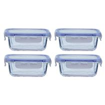 Kit 4 Potes Papinha Armazenar Congelar Alimento Micro-ondas