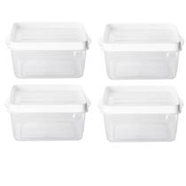 Kit 4 Potes Para Alimentos Quadrado 23x20x10 Cm 3.000 ML