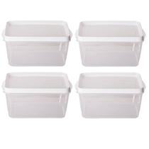 Kit 4 Potes Para Alimentos Retangular 13,5x9x9,7 Cm 810 ML