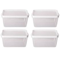 Kit 4 Potes Para Alimentos Retangular 20x13,5x7,5Cm 1.600ML