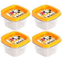 Kit 4 Potes para Temperos do Mickey 200ml com Tampa Plasútil Kit 4 Potes para Temperos do Mickey 200ml com Tampa Plasútil