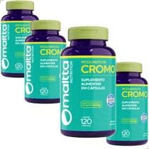 Kit 4 Potes Picolinato de Cromo Suplemento Alimentar 100 Natural Original 480 Capsulas Comprimidos