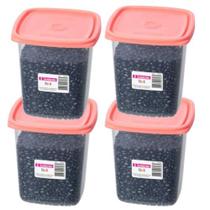 kit 4 Potes Plastico Sanremo 1700ml Porta Mantimento Organizador da Cozinha