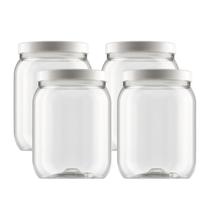 Kit 4 Potes Plasticos 1700ml Com Tampa Potes Mantimentos