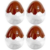 Kit 4 Potes Plásticos para Cestas de Páscoa Presentes Chocolates Festas e Balas