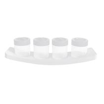 Kit 4 Potes Porta Condimentos Plastico na Base Kit 4 Potes Porta Condimentos Plastico na Base