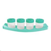Kit 4 Potes Porta Condimentos Plastico na Base Kit 4 Potes Porta Condimentos Plastico na Base