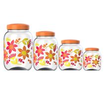 Kit 4 Potes Porta Mantimentos Decorados Diversos Modelos - Kit 4 Potes Porta Mantimentos Decorados Diversos Modelos -