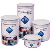 Kit 4 Potes Porta Mantimentos Hermético Resistente Acrílico Geladeira